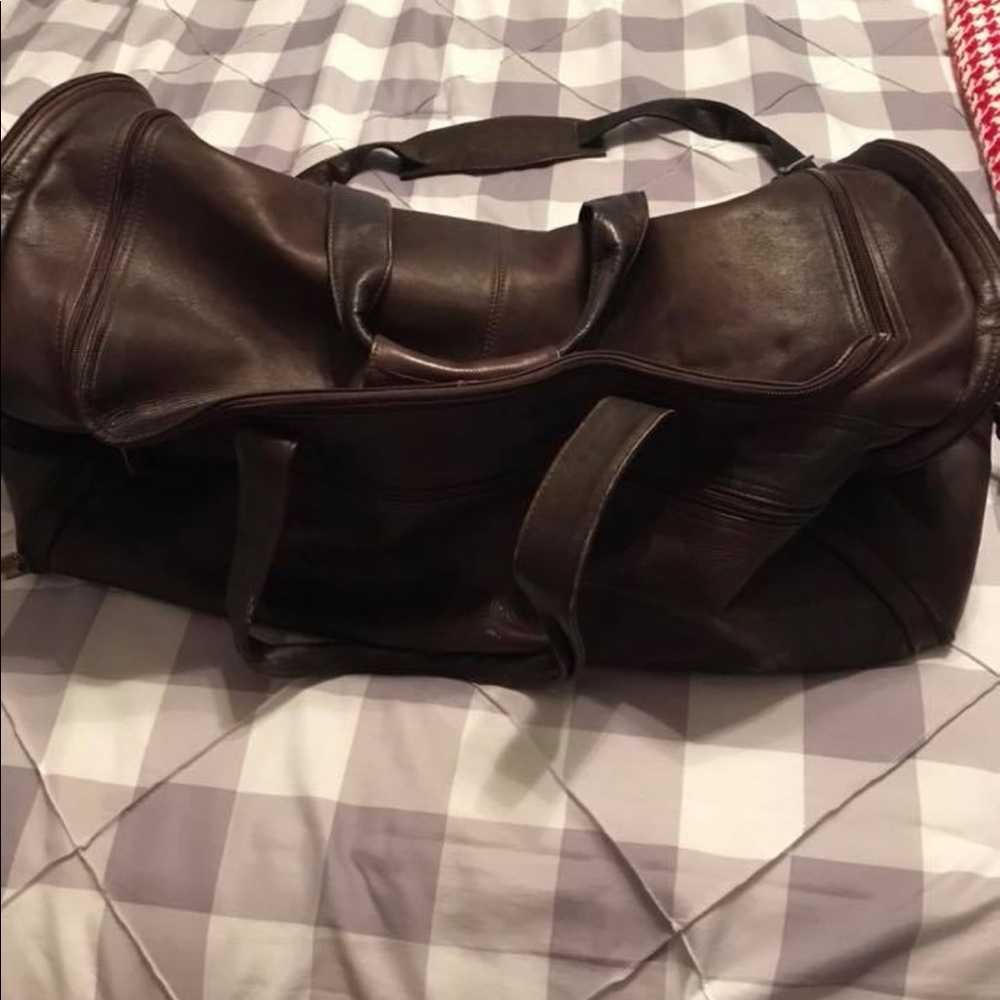 Brown Leather Duffle Bag
